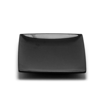 7-1/4" Melamine Square 1/2"Deep Plate, Black