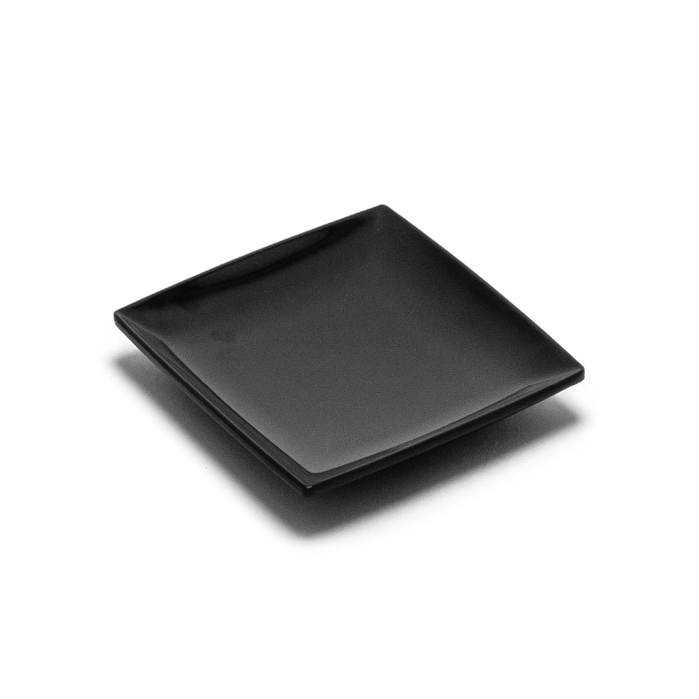 7-1/4" Melamine Square 1/2"Deep Plate, Black