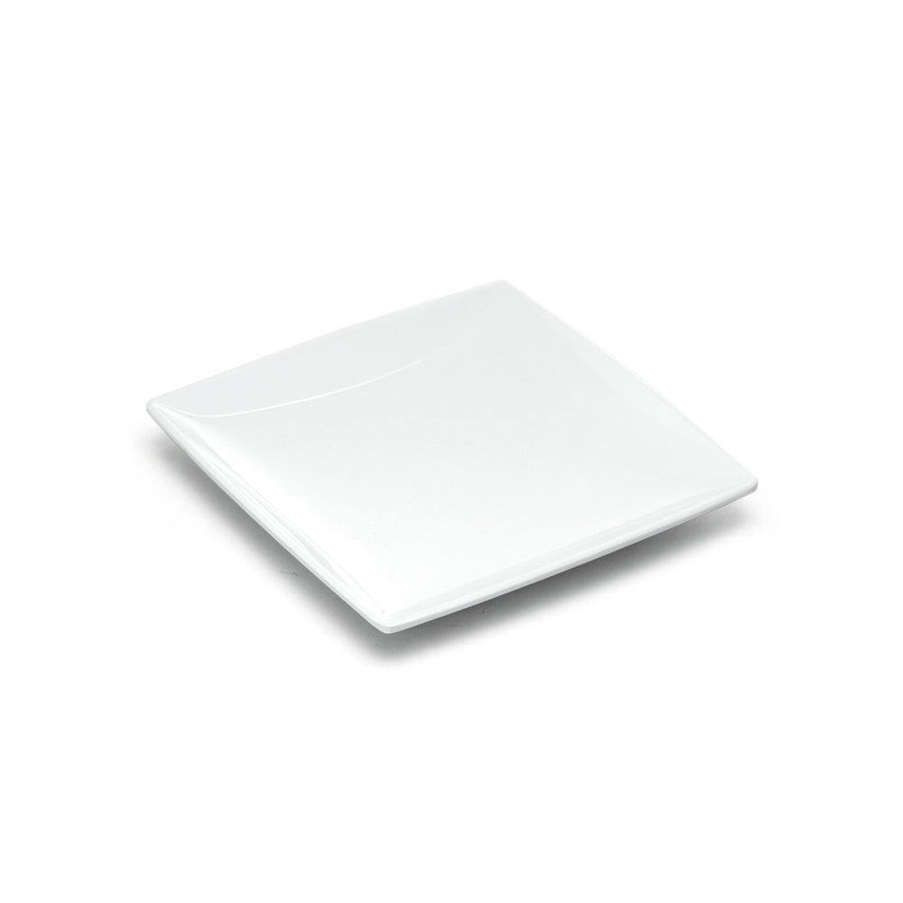 7-1/4" Melamine Square Flare Plate, White