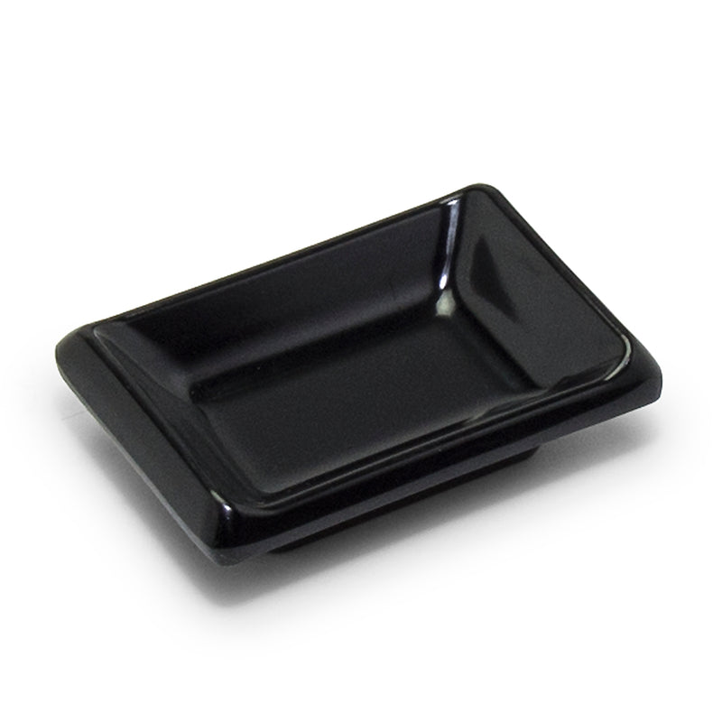 310/AB black melamine rectangular sauce dish, authentic product view