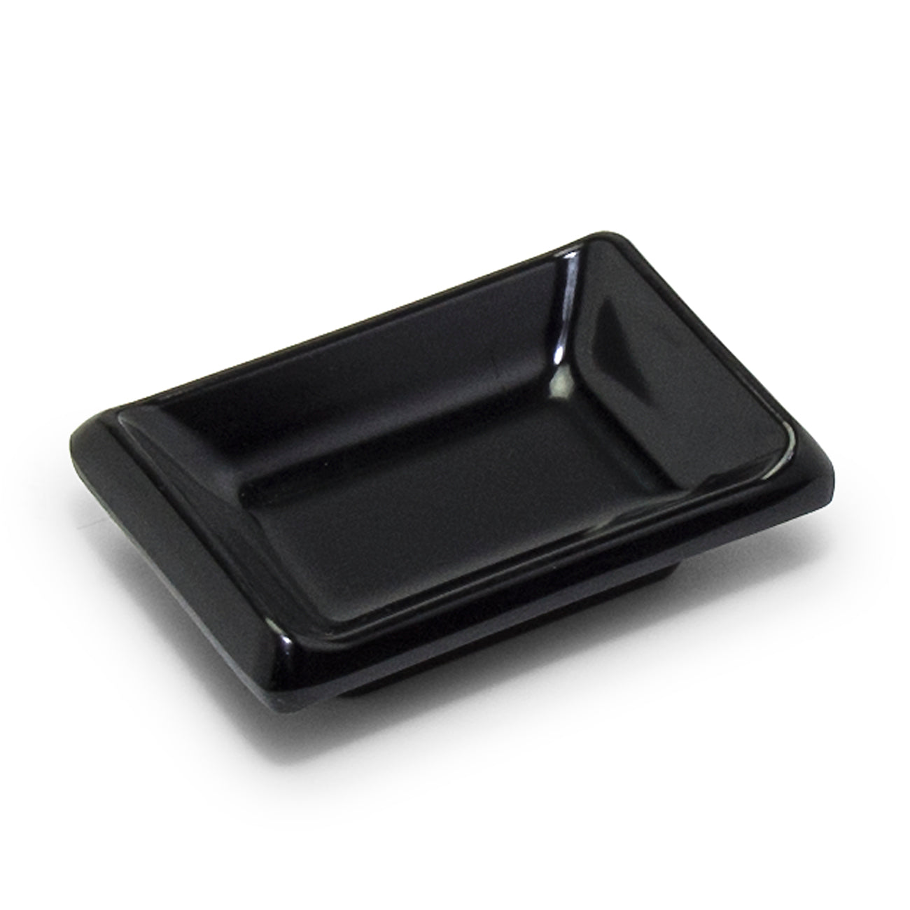 Melamine Rectangular Sauce Dish 3-5/8"x2-1/2", Black