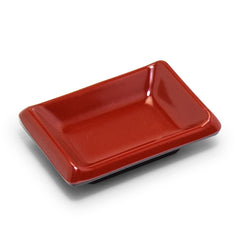 Melamine Rectangular Sauce Dish 3-5/8"x2-1/2", Black/Red