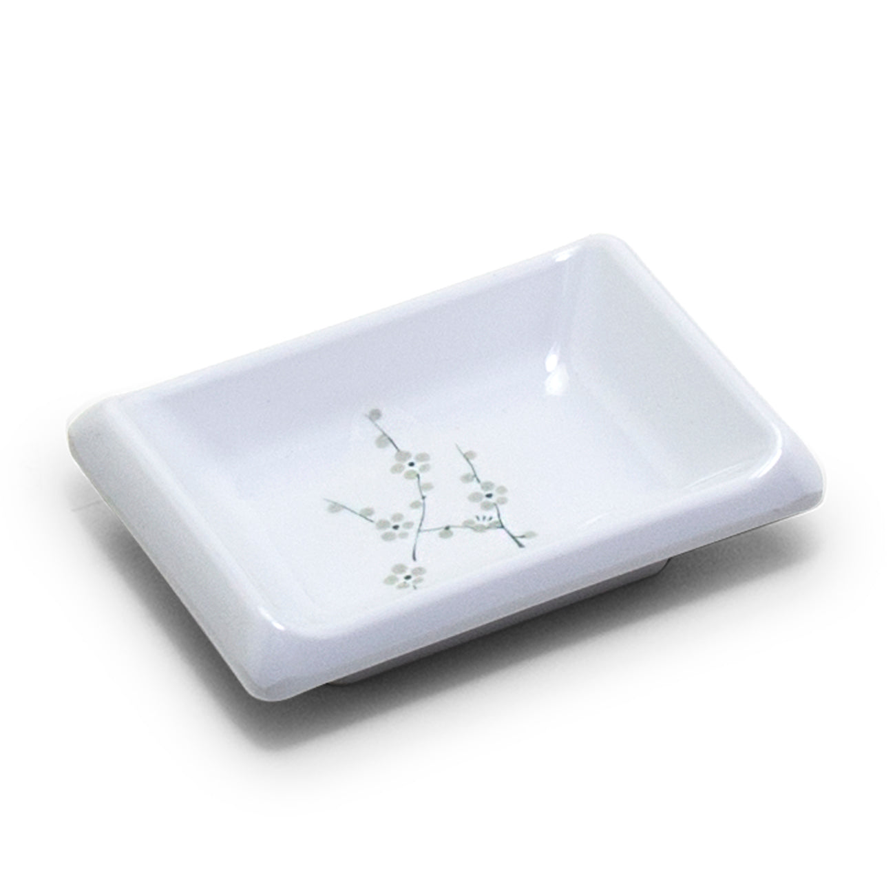 Melamine Rectangular Sauce Dish 3-3/4"x2-1/2", White Plum