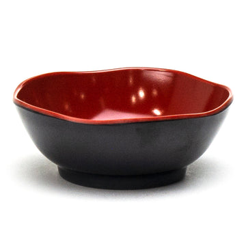 Melamine Round Sauce Bowl, Black/Red