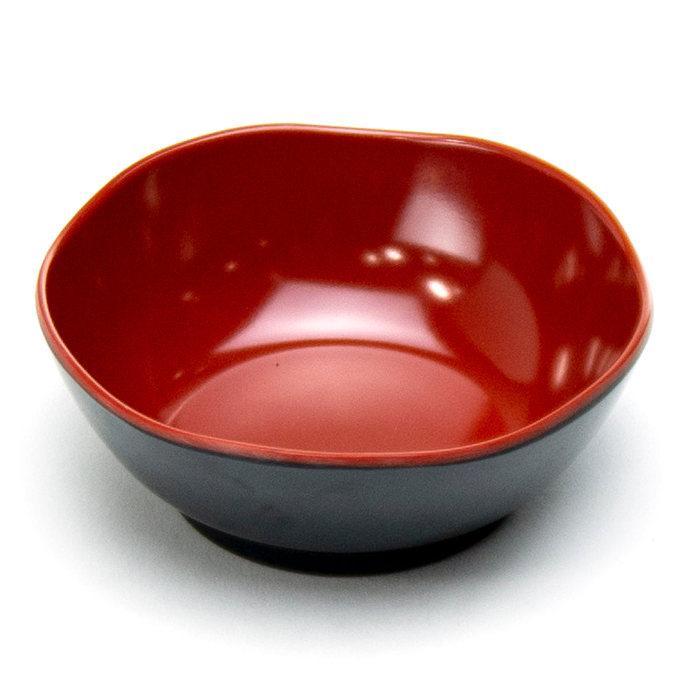 Melamine Round Sauce Bowl, Black/Red
