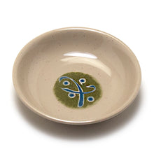 4″ Beige & Green Melamine Round Sauce Dish