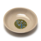 4″ Beige & Green Melamine Round Sauce Dish