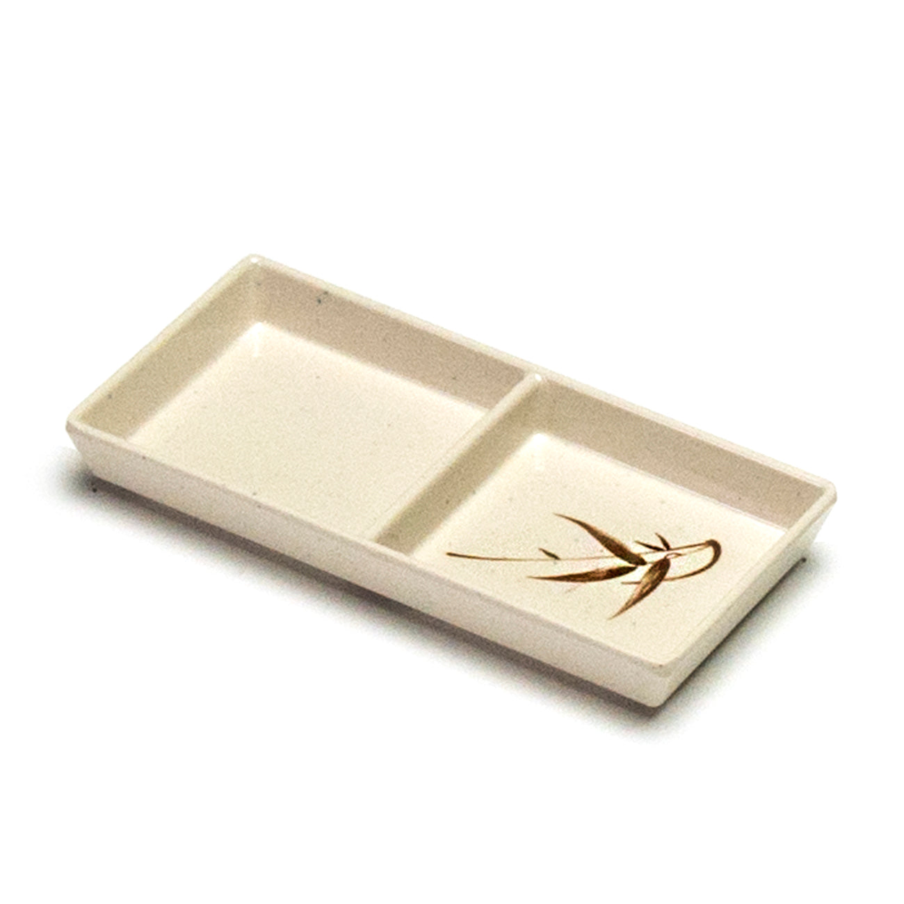 Melamine Rectangular Twin Sauce Dish 6"x3", Autumn Grass