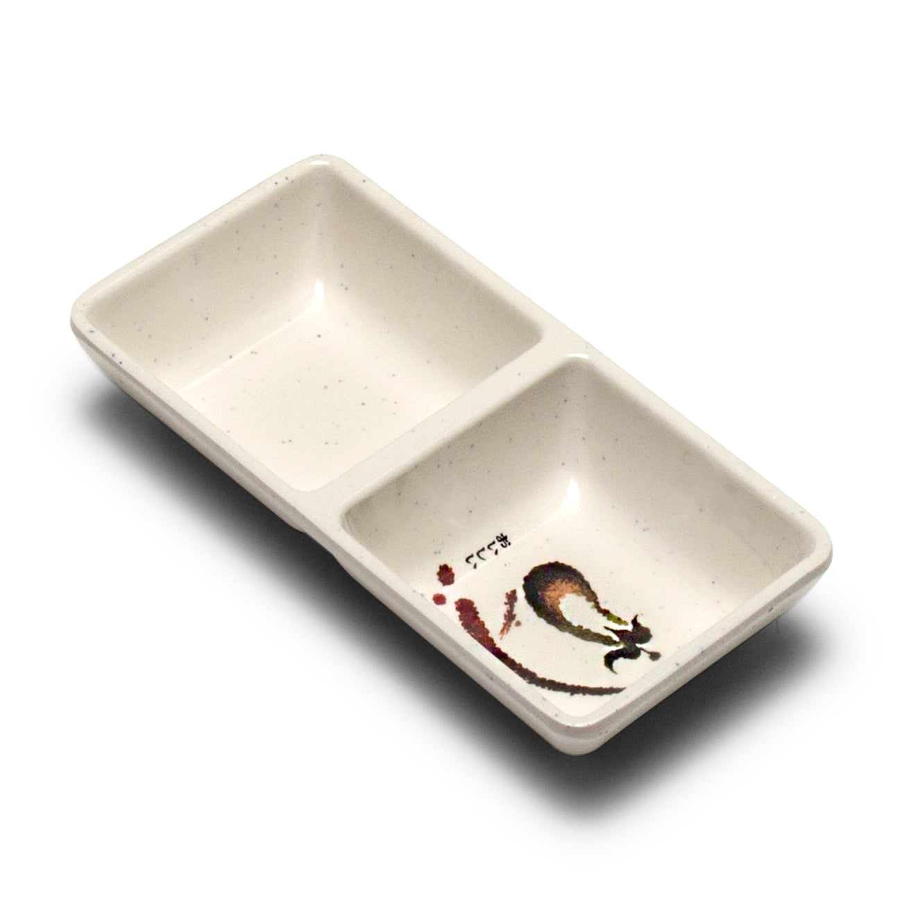 Melamine Rectangular Twin Sauce Dish 5.75"x2.75", Eggplant