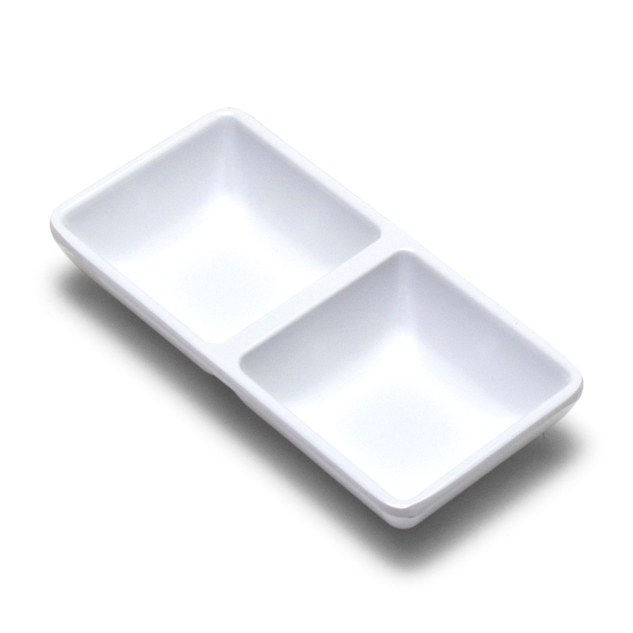 Melamine Rectangular Twin Sauce Dish 5.75"x2.75", White