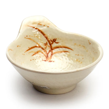 4-1/4" Melamine Round  Tempura Sauce Bowl, Gold Orchid