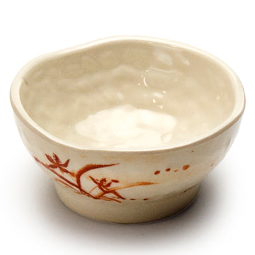 4-1/4" Melamine Round Wave Rice Bowl, Gold Orchid