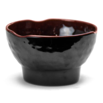 4-1/4" Melamine Round Wave Rice Bowl, Tenmoku