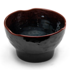 4-1/4" Melamine Round Wave Rice Bowl, Tenmoku