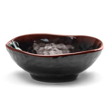 4-3/4" Melamine Wave Rice Bowl, Tenmoku
