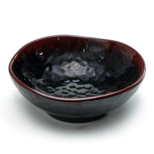 4-3/4" Melamine Wave Rice Bowl, Tenmoku