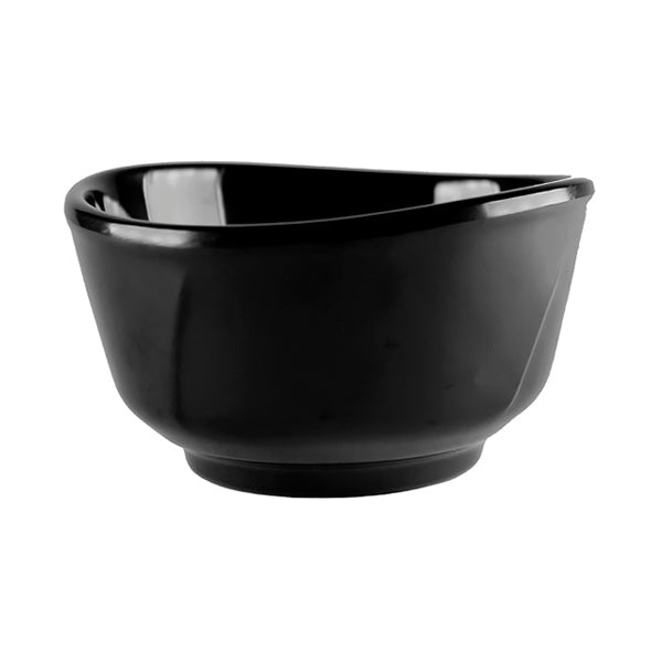 4-1/2" Melamine Wave Rim Rice Bowl 11oz, Black