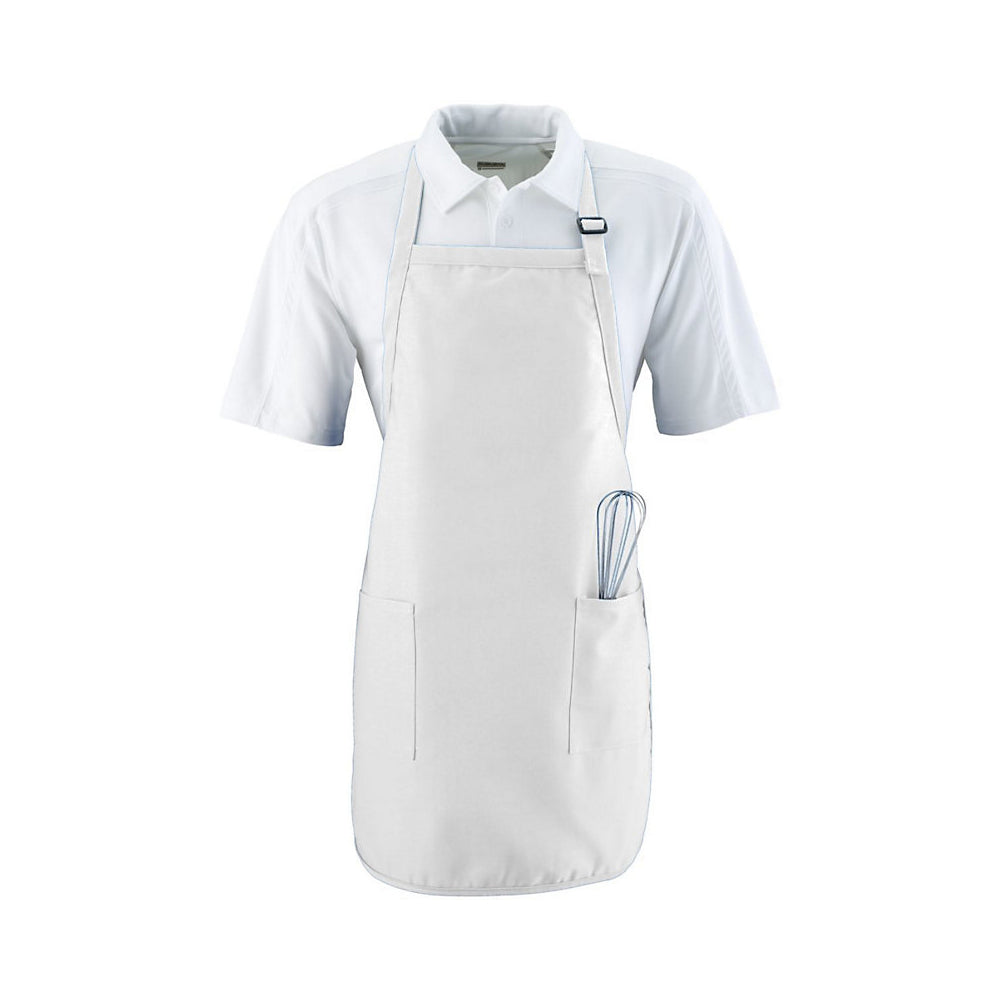Apron Full Length w 2 Pocket, 3 Colors (White/Black/Red)