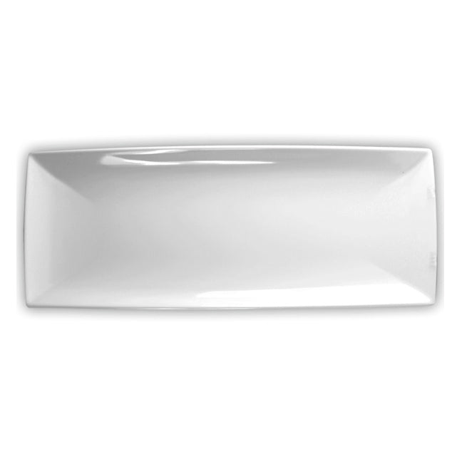 20"x8" Melamine Rectangular Plate 1-3/8"Deep, White