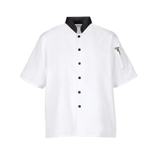 Euro Lightweight Chef Coat Shirt M/L/XL - White/Black