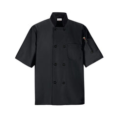 Short Sleeved Chef Shirt w Pockets, Black, Medium