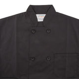 Short Sleeved Chef Shirt w Pockets, Black, Medium