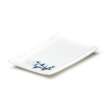 6⅝″ × 4½″ White & Blue Melamine Rectangular Plate