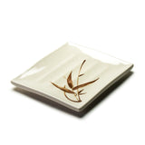 8″ × 7″ Beige & Brown Melamine Autumn Grass Rectangular Plate
