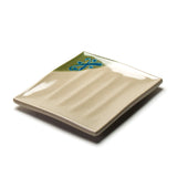 8″ × 7″ Beige & Green Melamine Rectangular Plate
