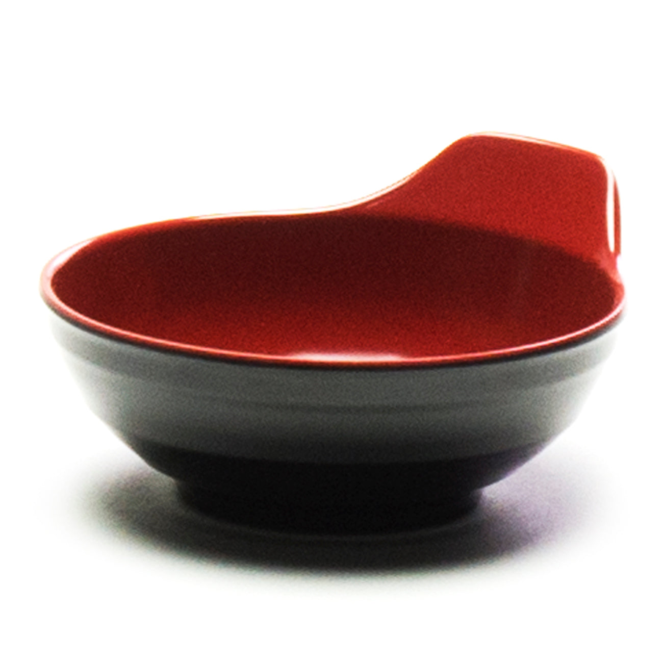 Melamine Round Tempura Sauce Bowl 4-3/8", Black/Red