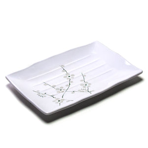 Melamine Rectangular Plate 11-3/8"x7-1/4", White Plum