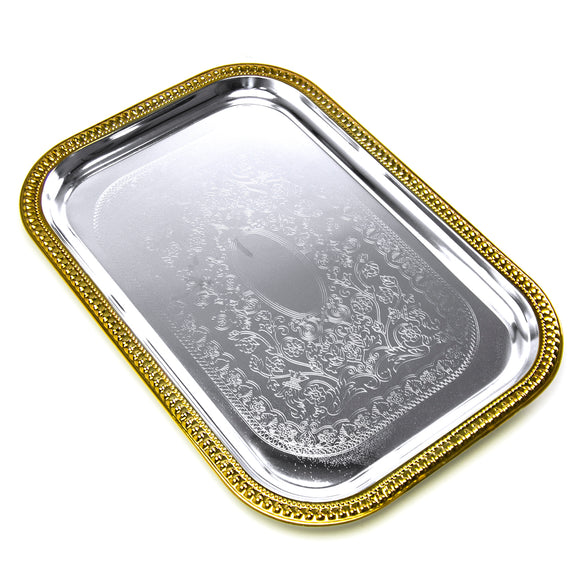 Silver/Gold Luxury Cater Tray 20-1/2X14