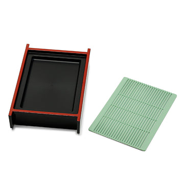 Soba Tray w/Plastic Lacquer Mat 9", Black