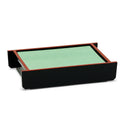 9" Black & Red Lacquer Soba Tray with Green Plastic Mat