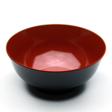 Melamine Round Bowl 7-3/4"D, Black/Red