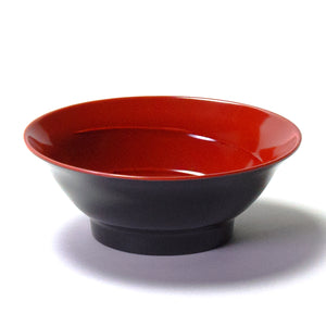 Melamine Round Udon Bowl 8"D, Black/Red
