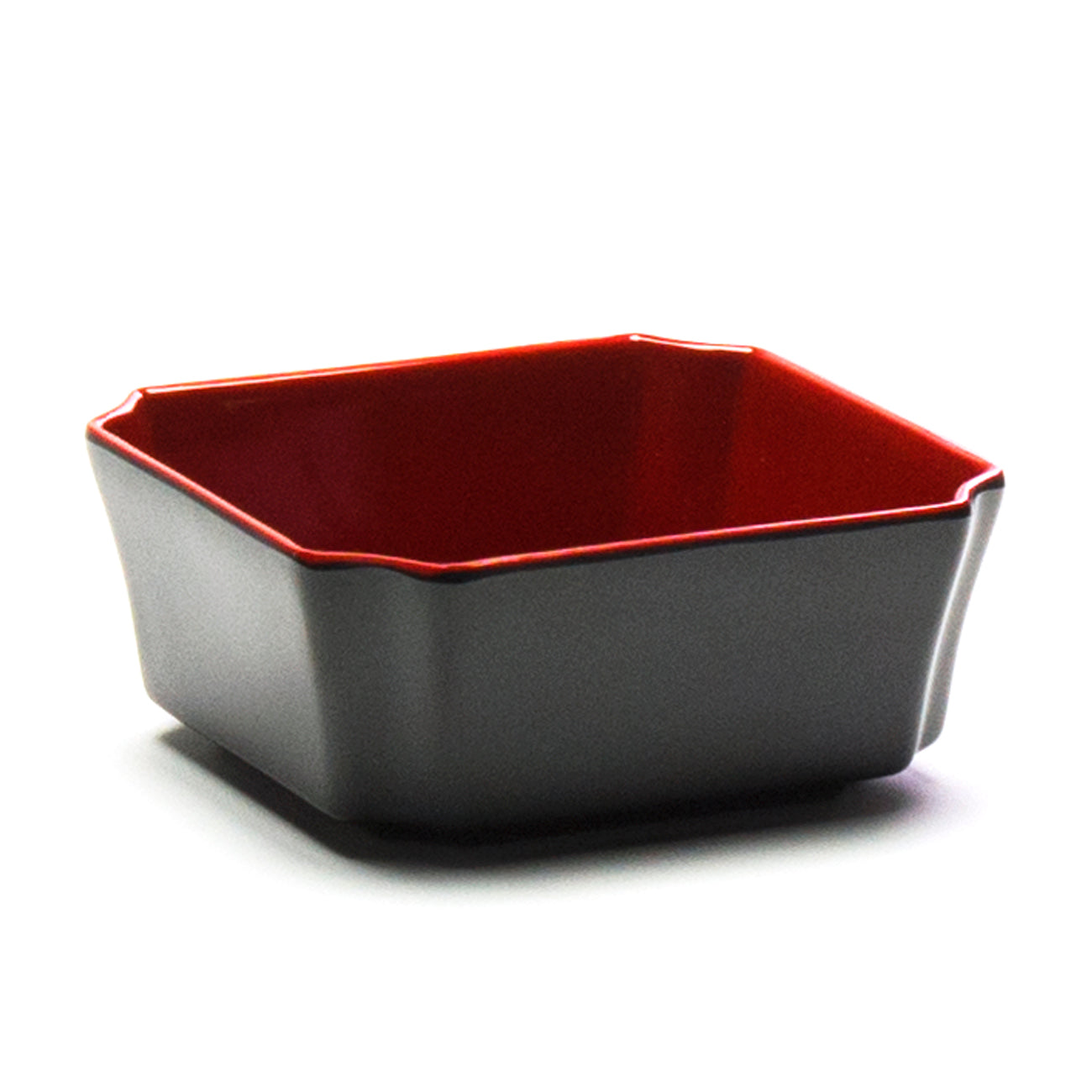 Melamine Square Sauce Bowl 5-3/8", Black/Red