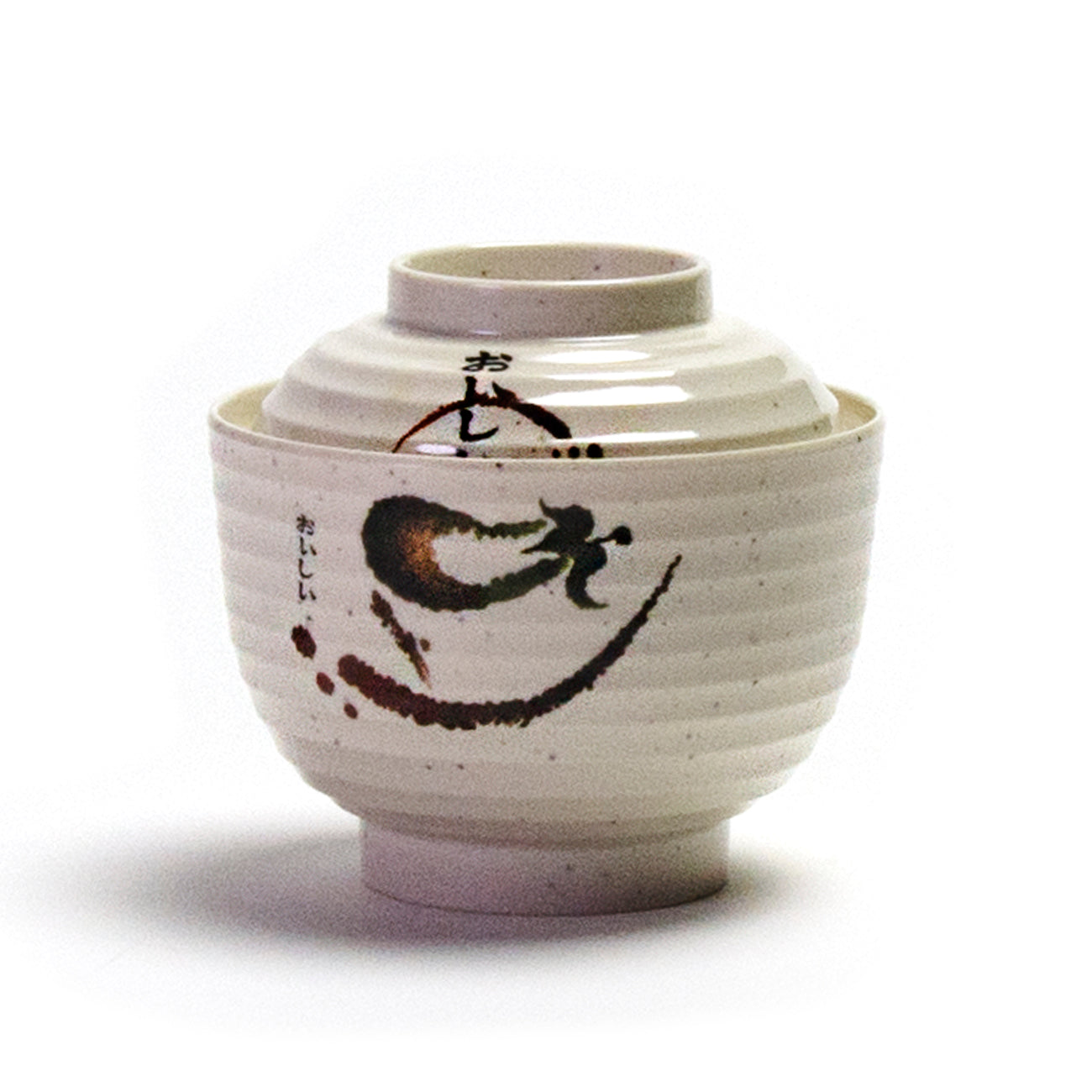 Melamine Miso Soup Bowl with Cover 3-3/4", Eggplant