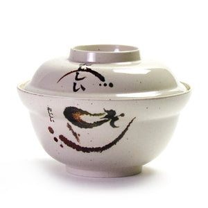 Melamine Round Udon Bowl with Cover 6", Eggplant