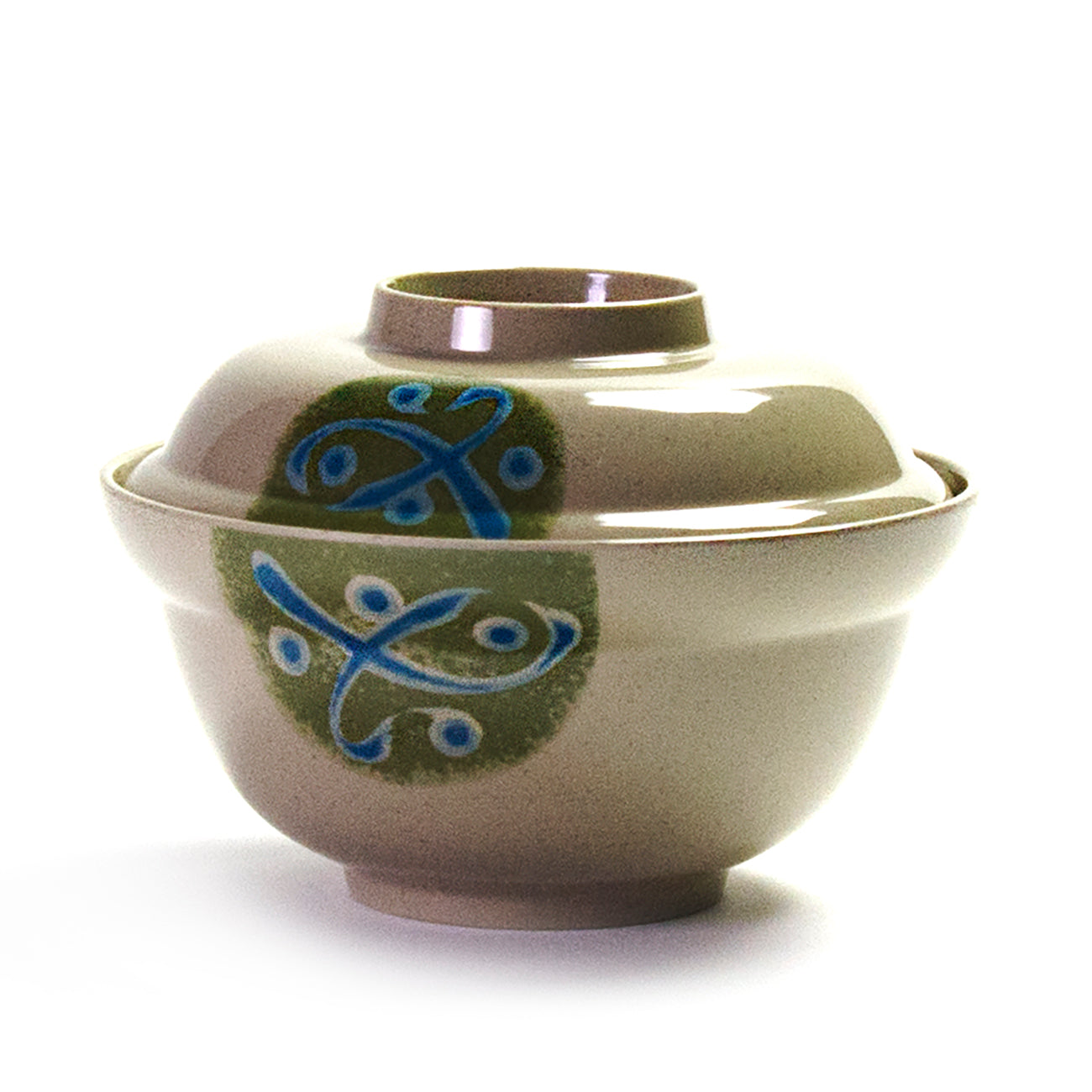 Melamine Round Udon Bowl with Cover 6", Green