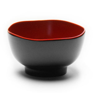 Melamine Petal Bowl 4-5/8", Black/Red