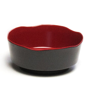 Melamine Petal Bowl 5-3/8", Black/Red