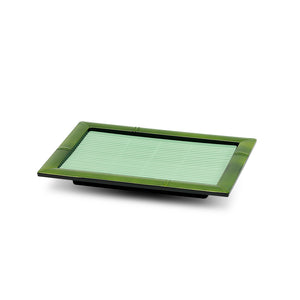 Lacquer Soba Tray w/Plastic Mat, Green