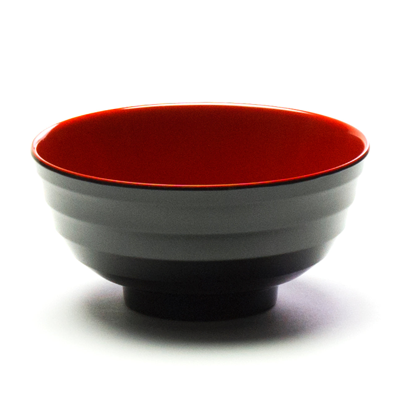 Melamine Round Bowl 6-1/4", Black/Red