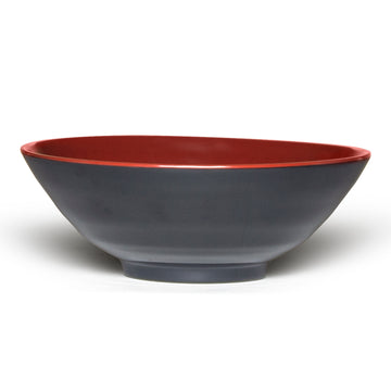 Melamine Round Bowl 9-1/2", Black/Red