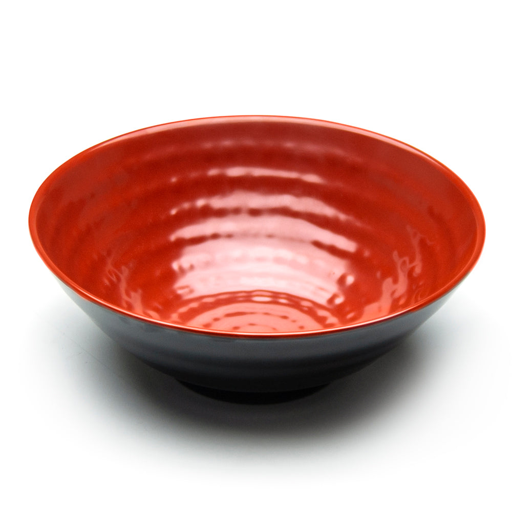 Melamine Round Bowl 9-1/2", Black/Red