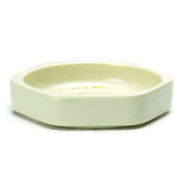 4" Melamine Hexagonal Sauce Dish 3oz, Gold Orchid