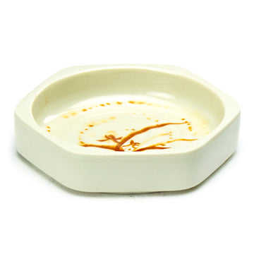 4" Melamine Hexagonal Sauce Dish 3oz, Gold Orchid