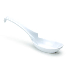 6¼" White Soup Spoon with Raised Hooked Handle