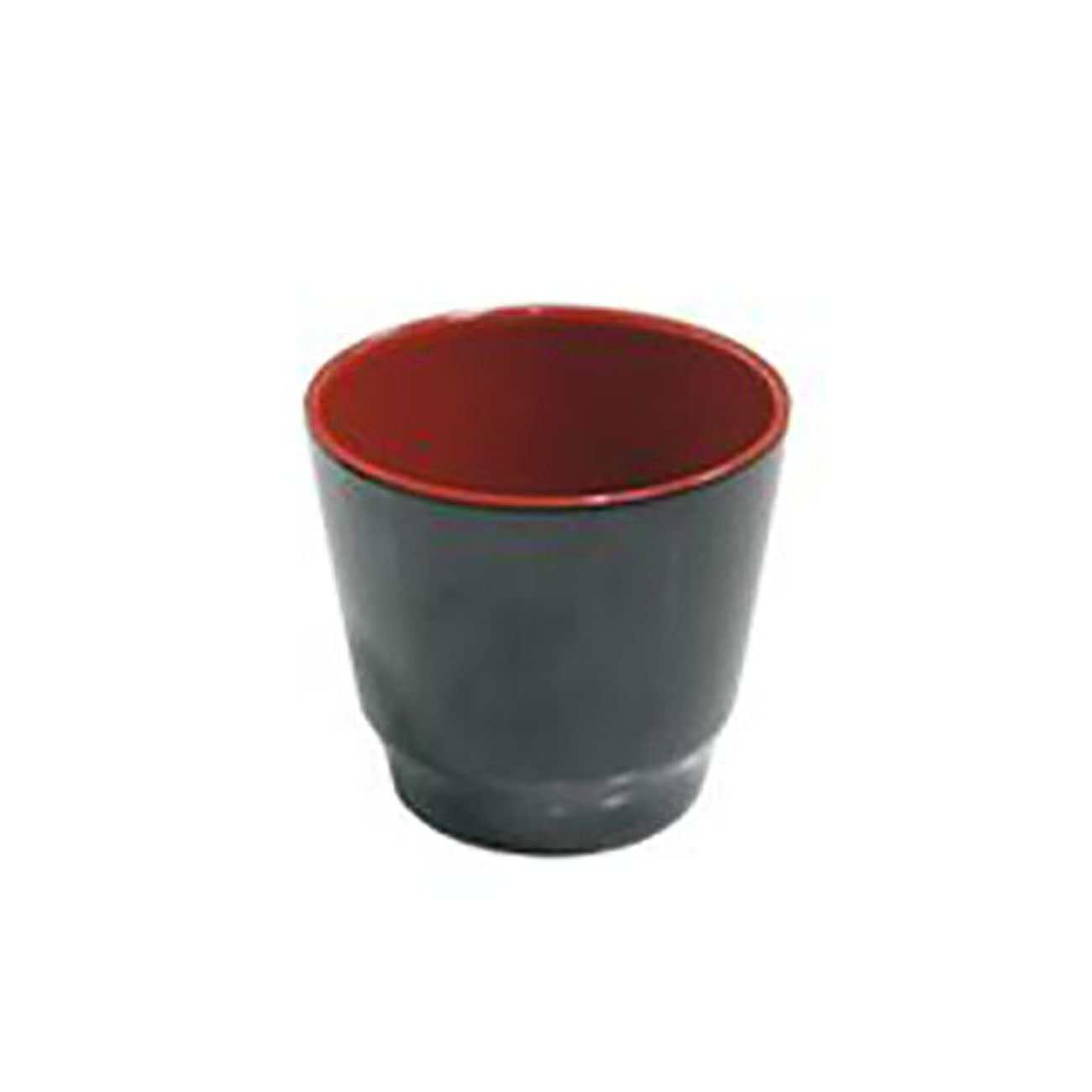 Melamine Teacup 3"H, Black/Red